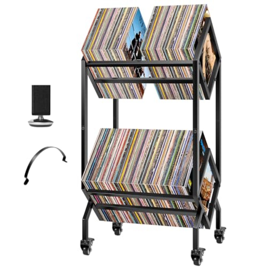 Magazine Holder Rack - Vinyl Record Storage Rack, 2 Tier