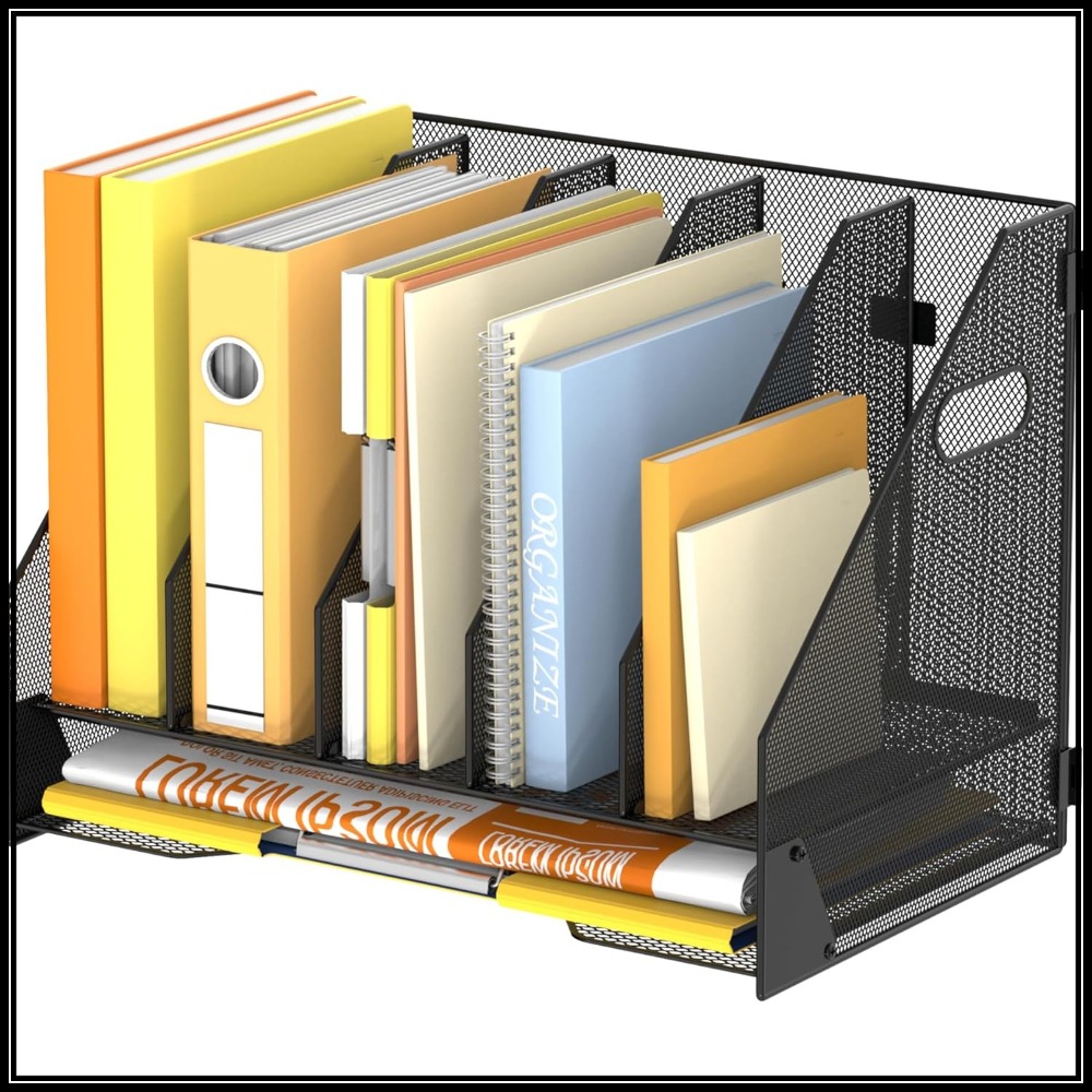 Magazine Holder Rack - Magazine File Holder, 5 Vertical Compartments