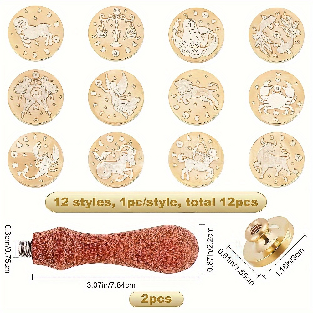14pcs/set Zodiac Wax Seal Stam – обзор и цена Wax Seal Stamp Set