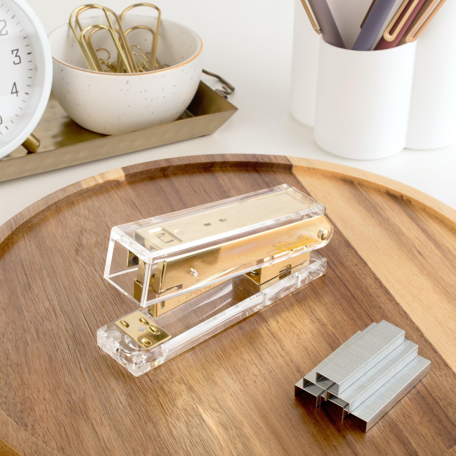Compact Clear Acrylic Gold Sta – обзор и цена Stapler Half Strip