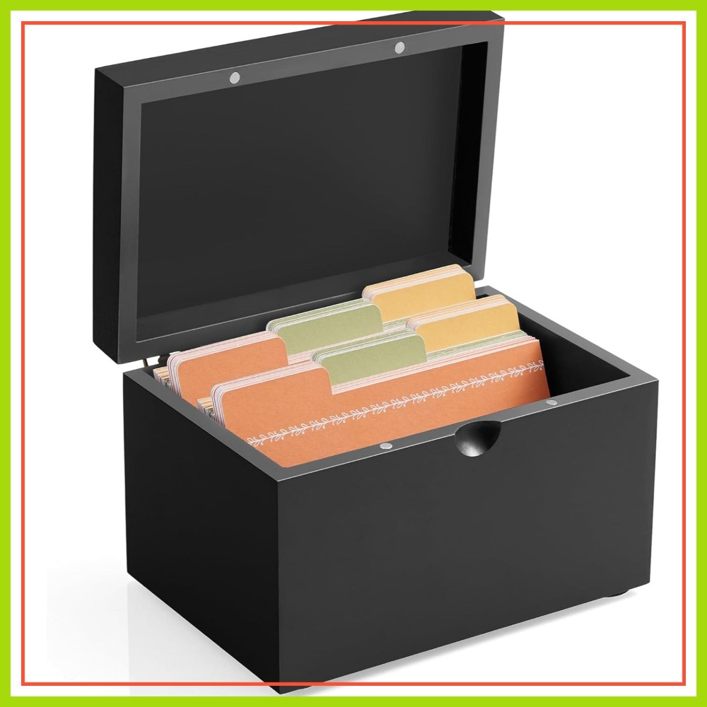 Wooden 3x5 Index Card Holder w – обзор и цена Card Index Box