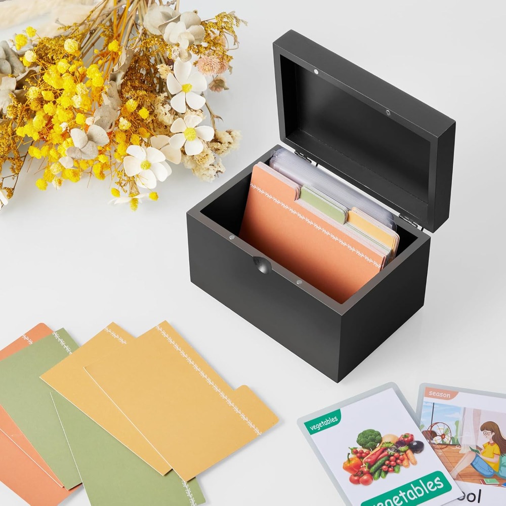 Wooden 3x5 Index Card Holder w – обзор и цена Card Index Box