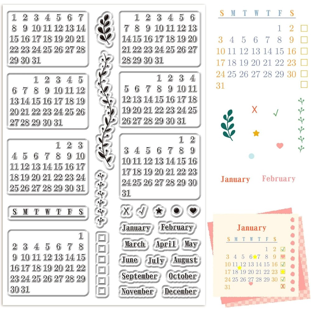 Calendar Clear Stamps Sheets R – обзор и цена Rubber Date Stamp