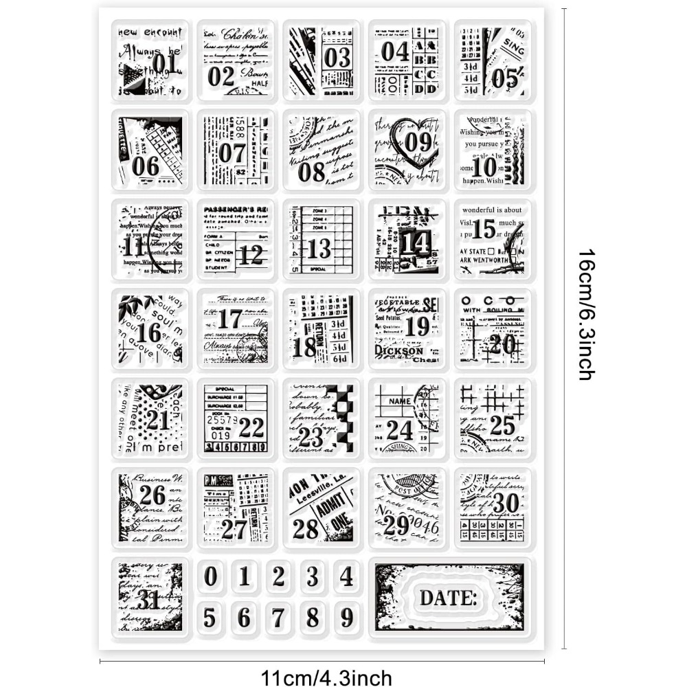 1Sheet Vintage Date Clear Stam – обзор и цена Rubber Date Stamp