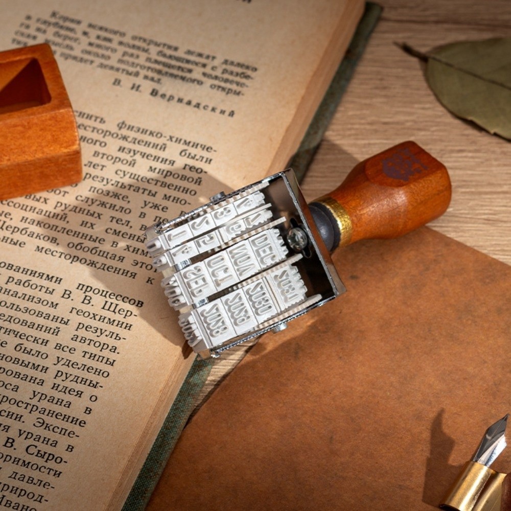 Retro Wooden Roller Date Seal  – обзор и цена Rubber Date Stamp