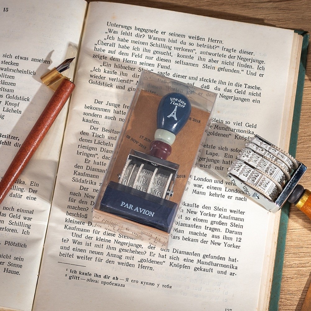 Retro Wooden Roller Date Seal  – обзор и цена Rubber Date Stamp