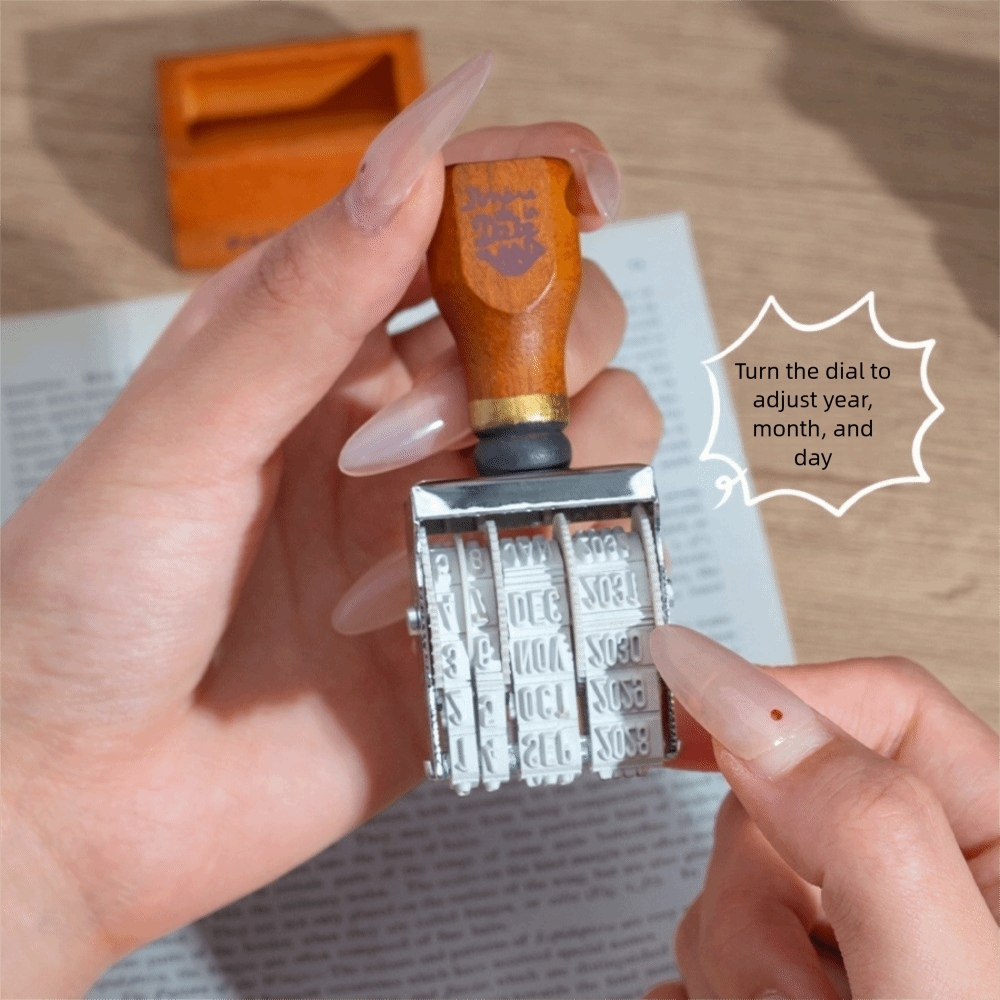 Retro Wooden Roller Date Seal  – обзор и цена Rubber Date Stamp