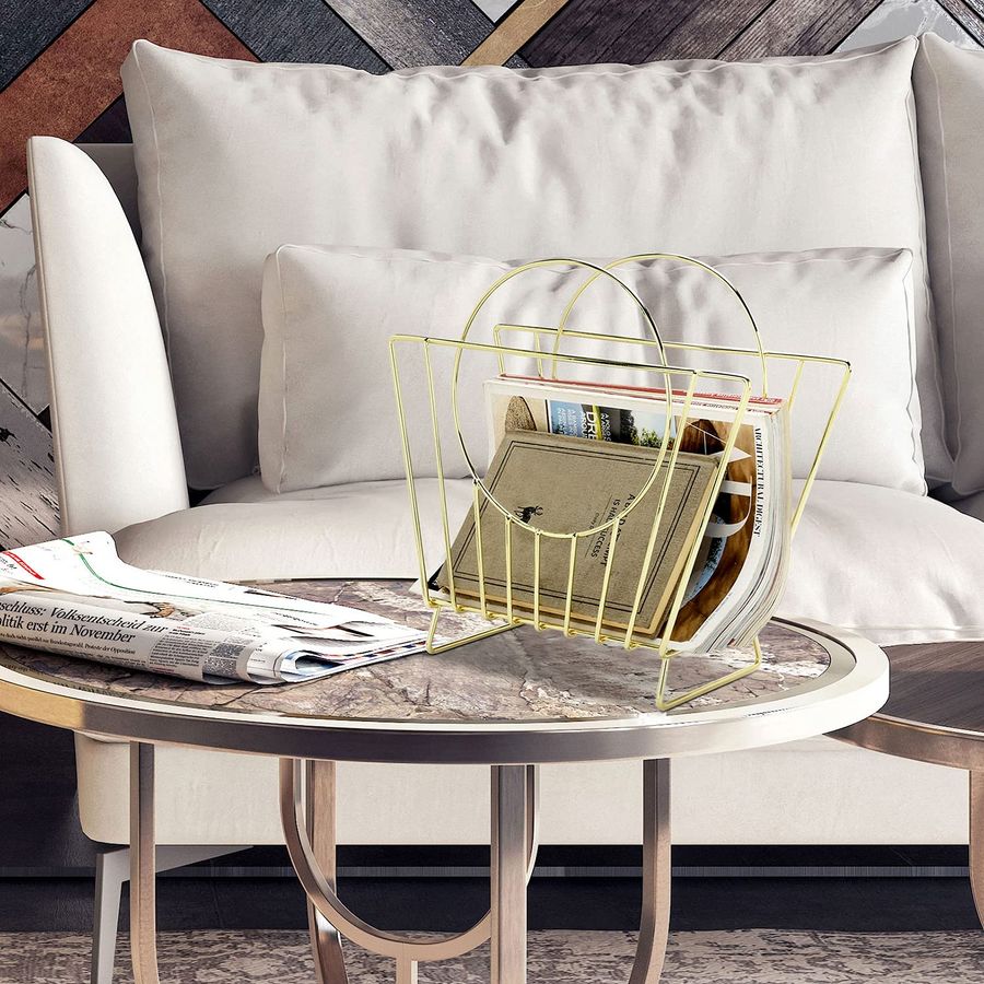 MidCentury Brass Plated Metal  – обзор и цена Magazine Holder Rack