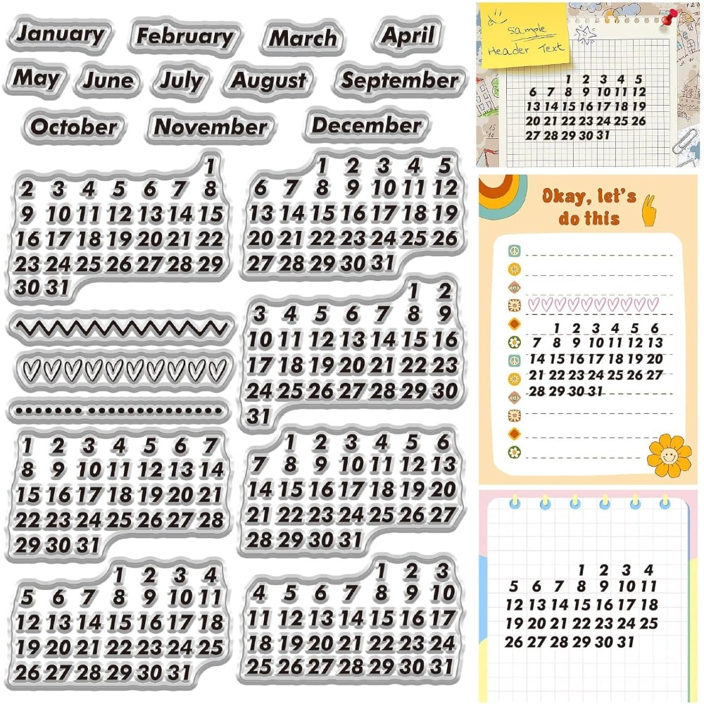 Calendar Date Clear Stamps Vin – обзор и цена Rubber Date Stamp