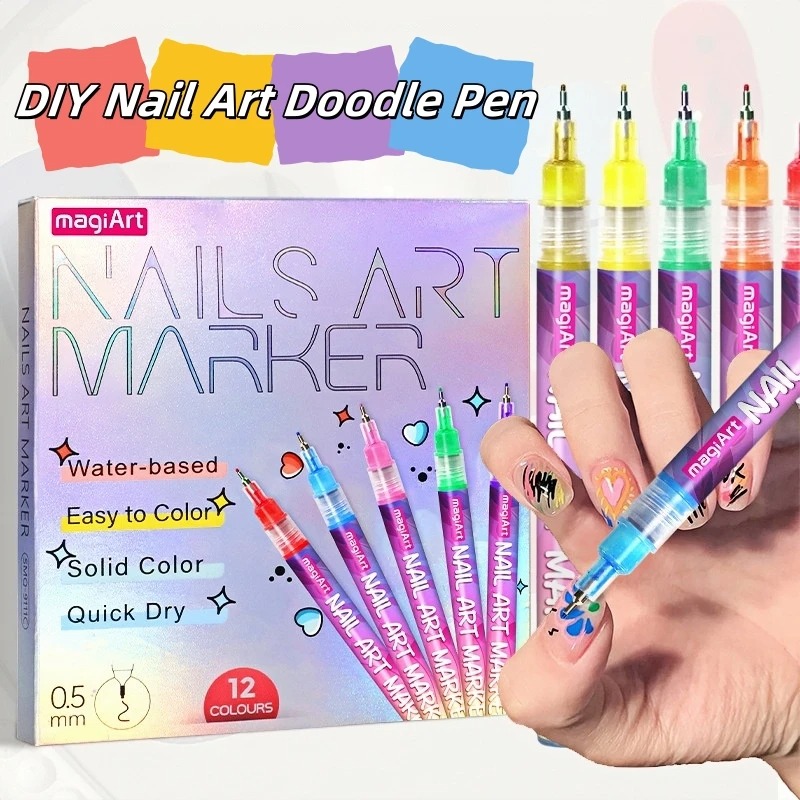 12Pcs/Set Multicolor Nail Art  – обзор и цена Correction Pen Fine