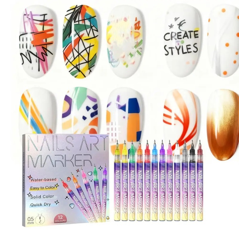 12Pcs/Set Multicolor Nail Art  – обзор и цена Correction Pen Fine