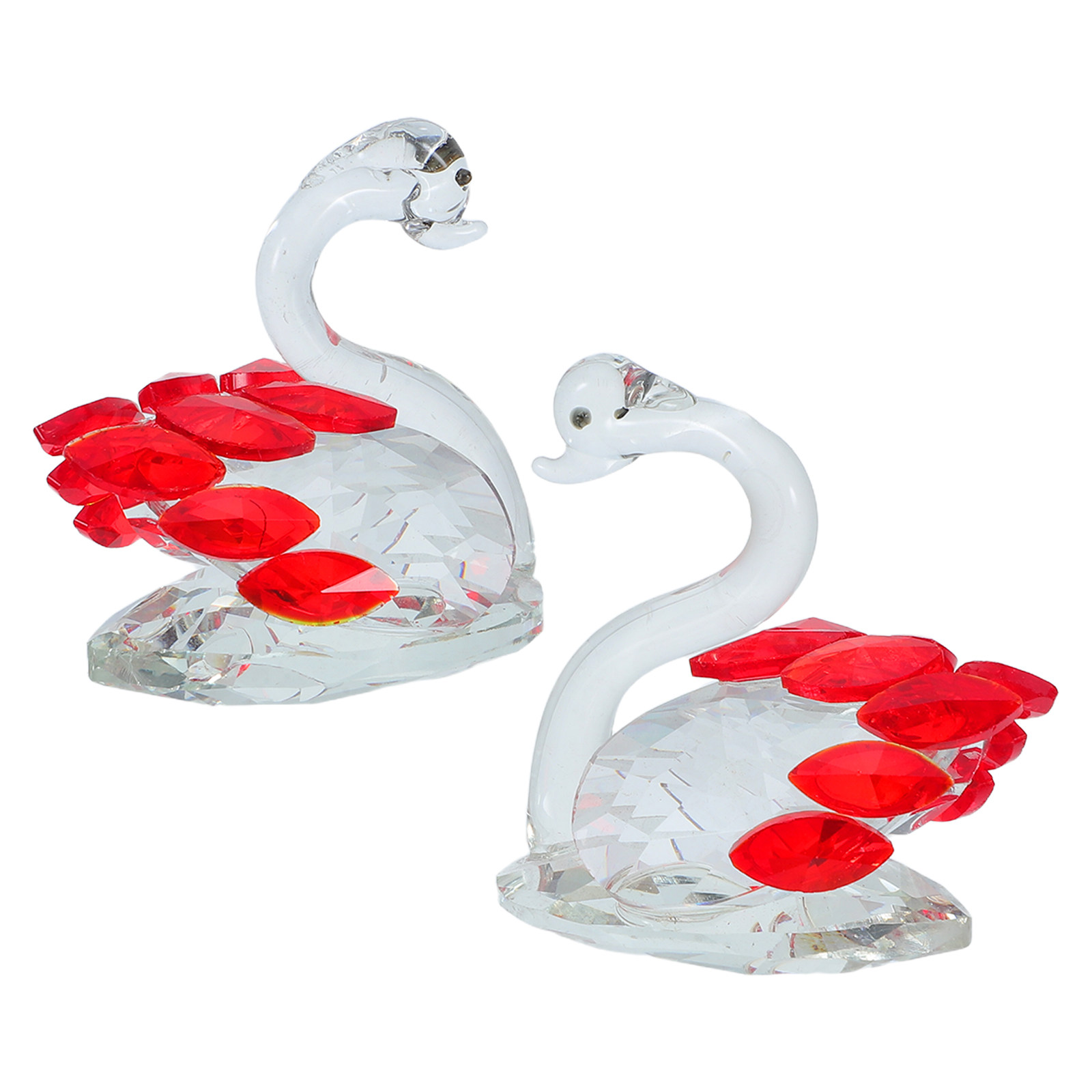 2Pcs Crystal Couple Swan Statu – обзор и цена Paper Weight Crystal