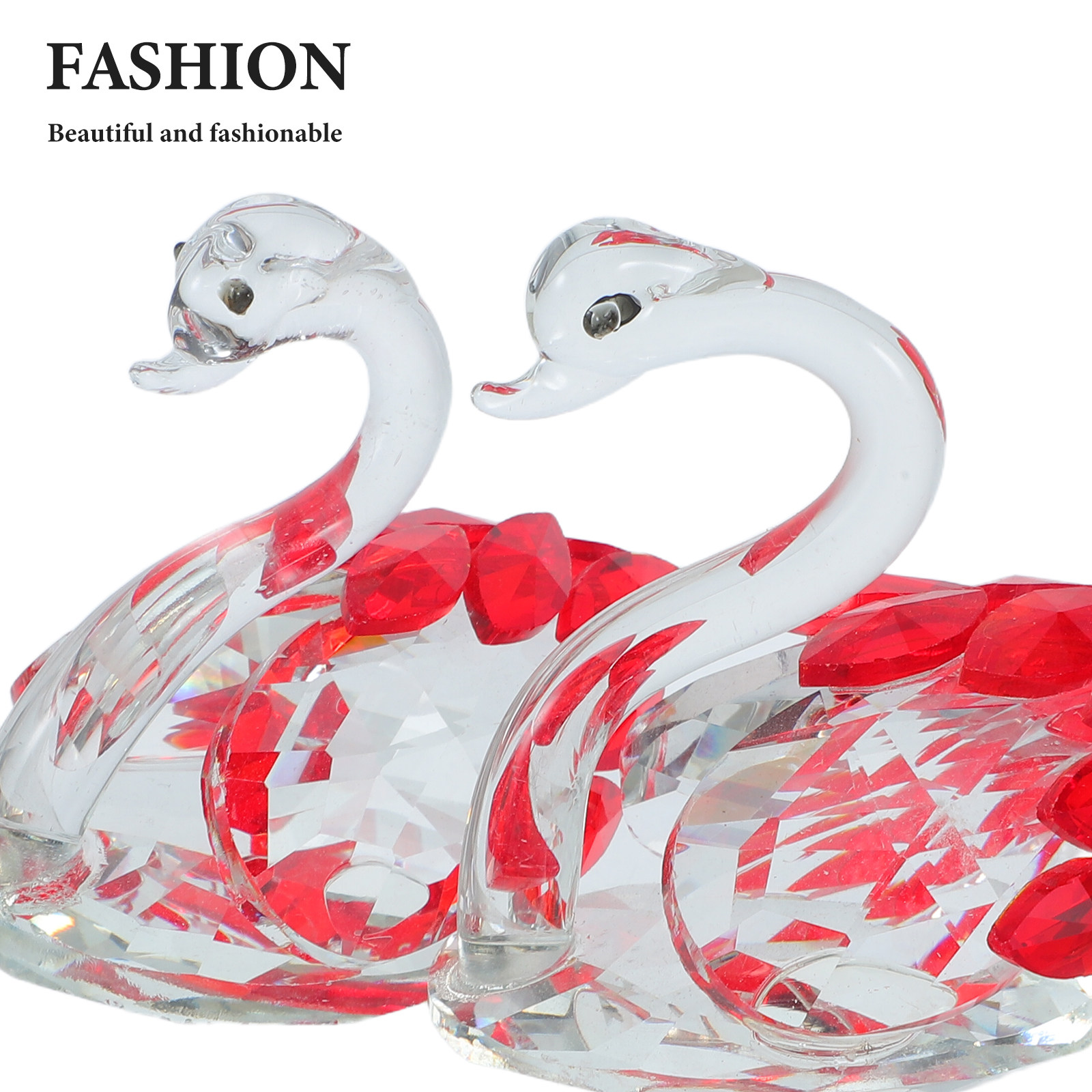2Pcs Crystal Couple Swan Statu – обзор и цена Paper Weight Crystal
