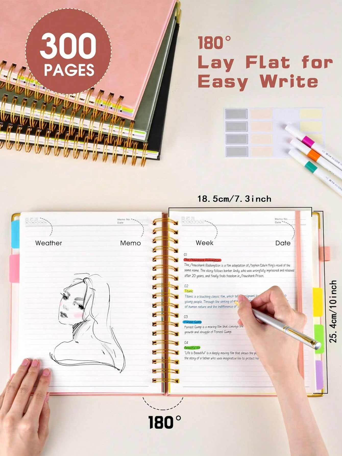 1PC Hardcover Spiral Notebook  – обзор и цена Tab Divider A4
